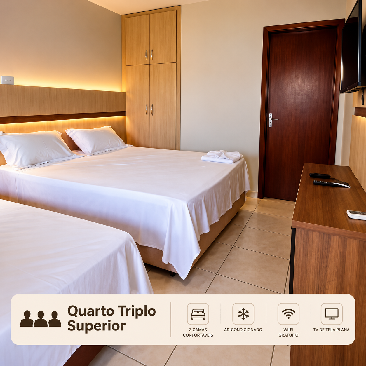 Quarto Triplo Superior do HS Hotel Ibaiti