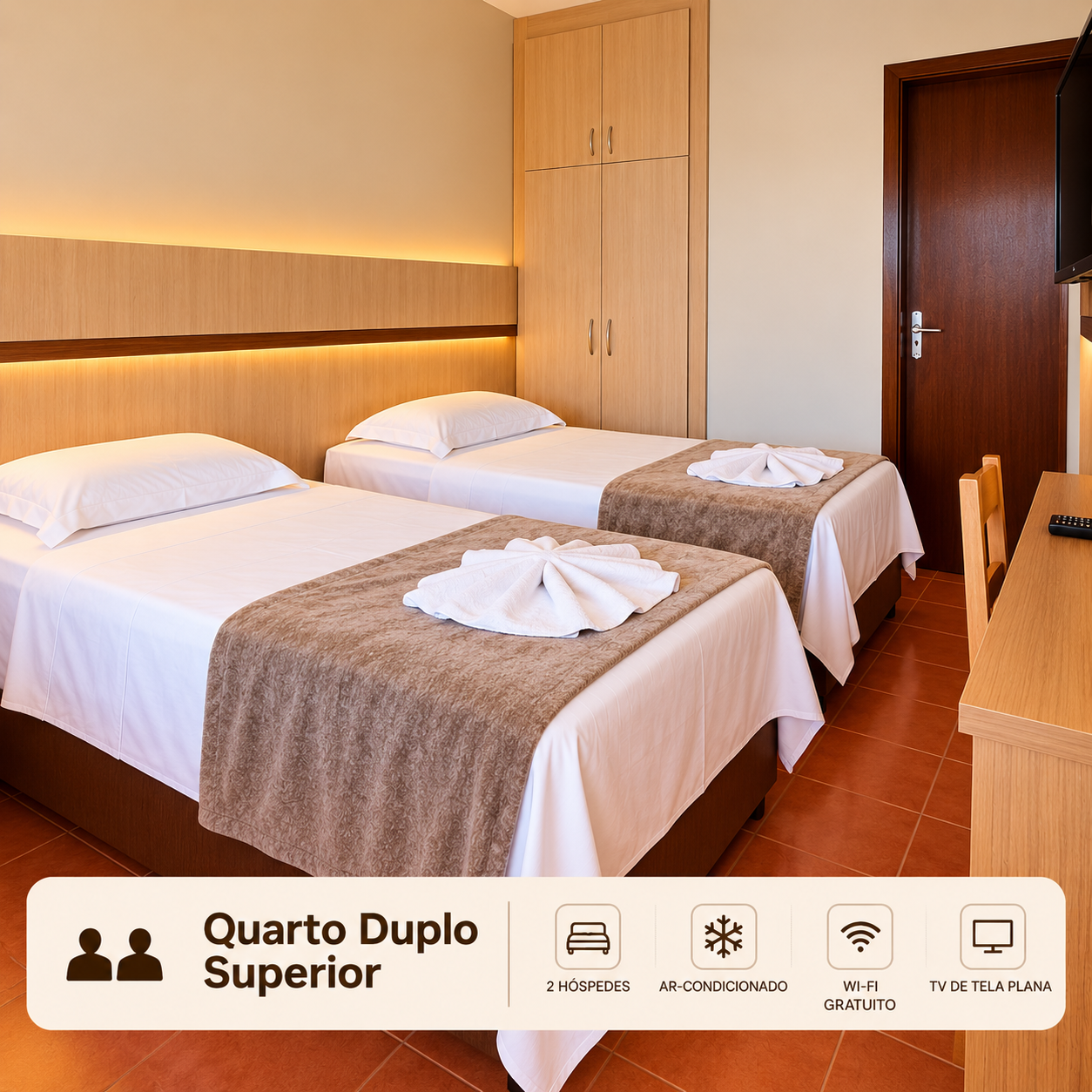 Quarto Duplo Superior do HS Hotel Ibaiti